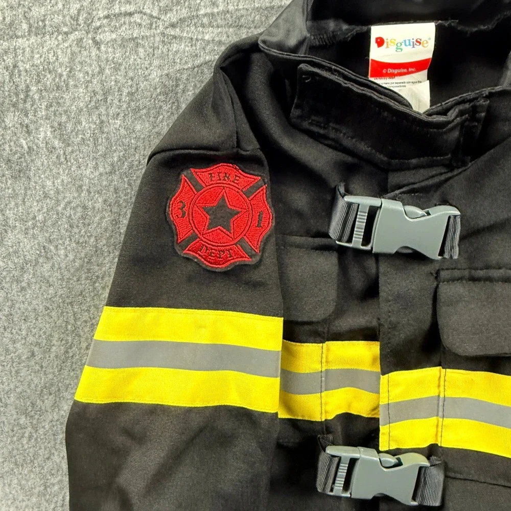 Disguise Kid's Halloween/Dress-Up Firefighter Costume Jacket Only M (8-10) - Picture 10 of 14